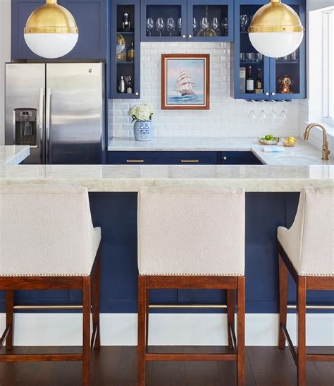 navy blue wet bar